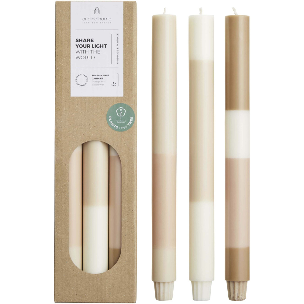 Logotrade dāvanas foto: Originalhome slāņotās kaļķakmens sveces - 3 gab. komplekts
