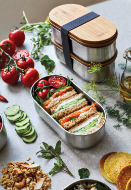 Logotrade Ideja dāvanas foto: Black+Blum nerūsējošā tērauda dubultā Bento kaste