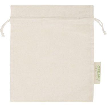 Logotrade logo dāvanas foto: Odisha 140 g/m² OCS organiskais dāvanu maisiņš - 30 x 25 cm