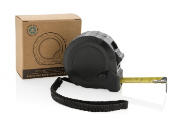 Логотрейд бизнес-подарки картинка: Лента RCS из переработанного пластика 5M/19 мм с кнопкой остановки