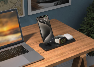 Лого трейд бизнес-подарки фото: Магнитное зарядное устройство Urban Vitamin Torrance 3 в 1 мощностью 15 Вт