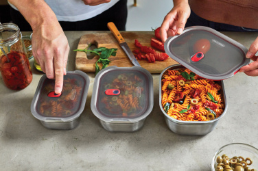 Логотрейд бизнес-подарки картинка: Черный + Blum набор из 3-х контейнеров для хранения еды (маленький, средний, большой)