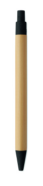 Логотрейд pекламные подарки картинка: Push button ball pen in bamboo