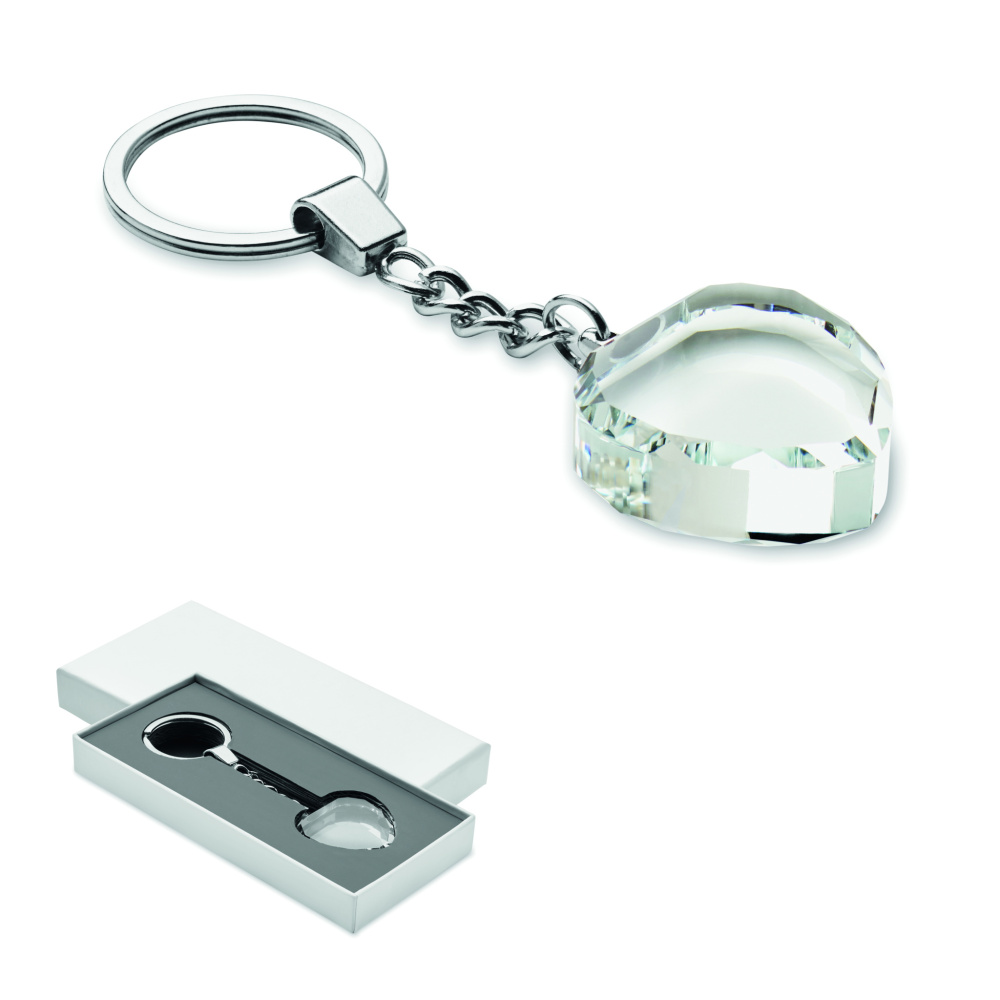 Лого трейд pекламные подарки фото: Glass heart award key ring