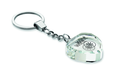 Логотрейд pекламные подарки картинка: Glass heart award key ring
