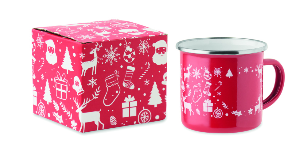 Лого трейд pекламные подарки фото: Christmas enamel mug 300ml