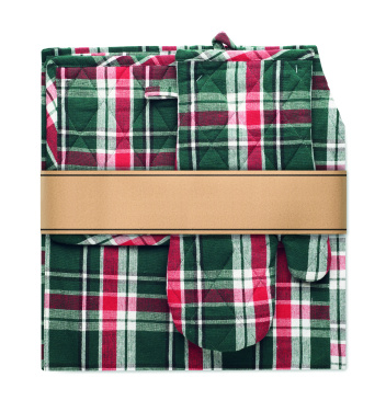 Логотрейд pекламные подарки картинка: Chequered cotton kitchen set