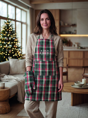 Логотрейд pекламные cувениры картинка: Chequered cotton kitchen set