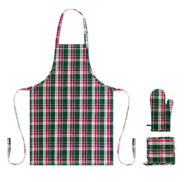 Логотрейд pекламные продукты картинка: Chequered cotton kitchen set