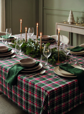 Лого трейд pекламные cувениры фото: Chequer cotton tablecloth set