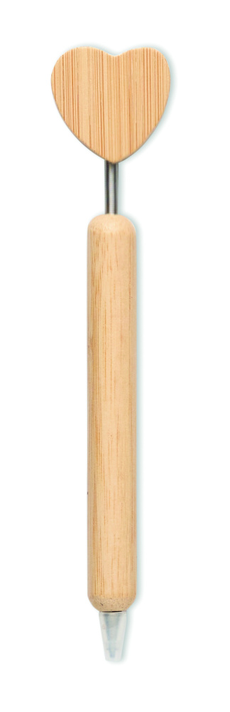 Логотрейд pекламные cувениры картинка: Bamboo heart ball pen