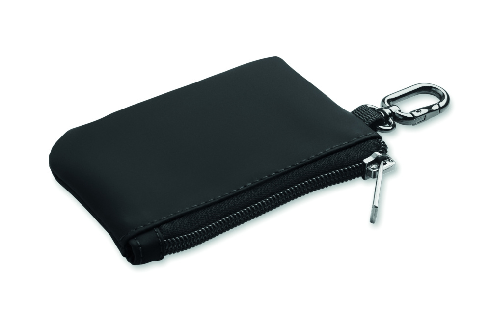 Логотрейд pекламные продукты картинка: PU key case wallet w/carabiner