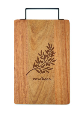 Лого трейд бизнес-подарки фото: Acacia board with steel handle