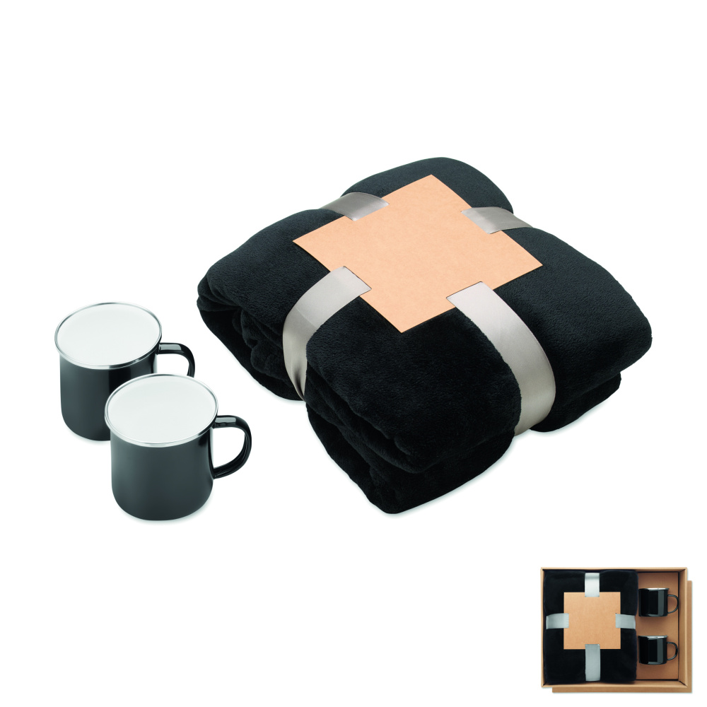 Лого трейд pекламные подарки фото: Fleece blanket & 2 mugs set