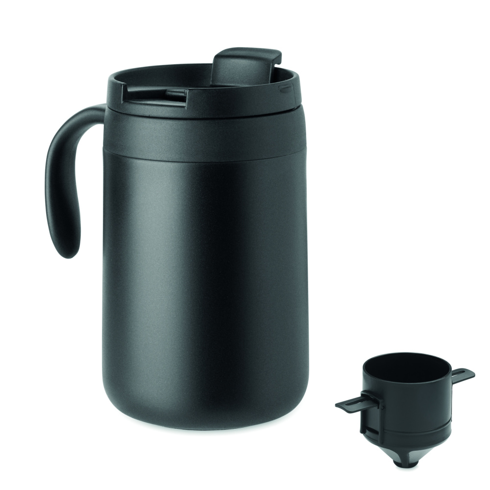 Лого трейд pекламные подарки фото: Double wall mug coffee filter