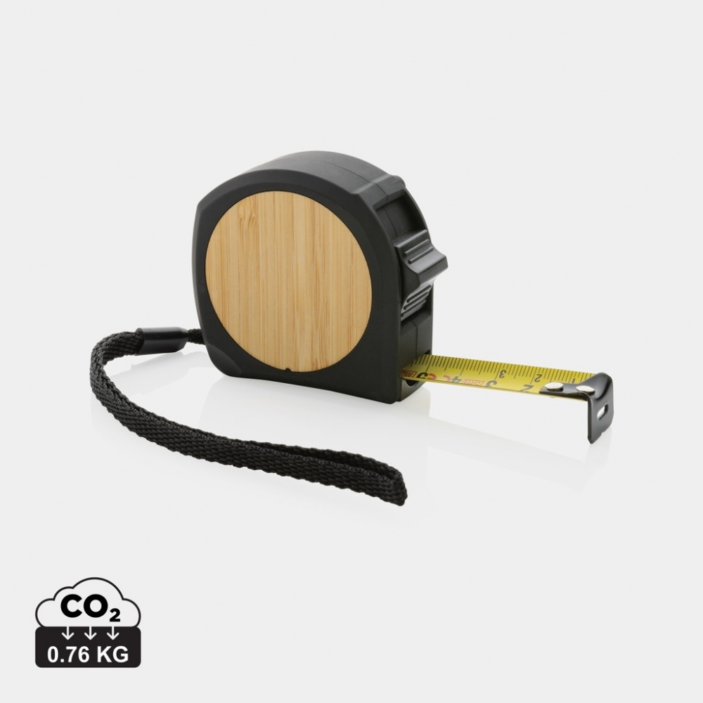 Logotrade profilprodukter bild: RCS återvunnen plast och bambu måttband 5M/19mm