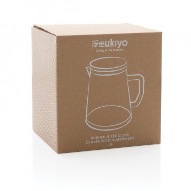 Logotrade reklamprodukter bild: Ukiyo karaff i borosilikatglas med bambulock 1.2L