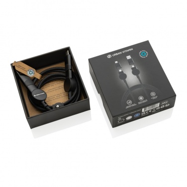 Logotrade reklamprodukter bild: Oakland 6-i-1 kabel RCS återvunnen rplast m.  snabbladdning