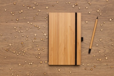 Logotrade profilreklam bild: Set anteckningsbok i bambu och infinity penna