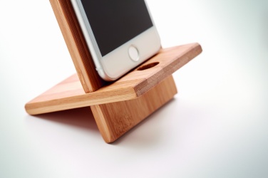 Logotrade reklamprodukter bild: Mobilhållare i bambu WHIPPY