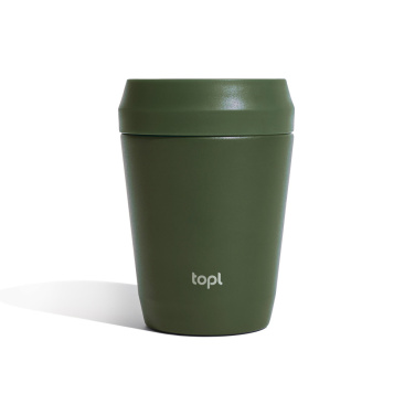 Logotrade kampanjprodukter bild: Topl To Go-glas i återvunnet stål Patenterat 360-lock 235 ml