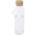 Porto 500 ml vattenflaska av glas med silikonhandtag och bambulock, Transparent tydlig