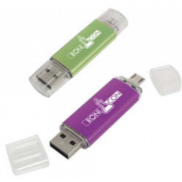 Logotrade kampanjprodukter bild: OTG USB-minne i metall och plast