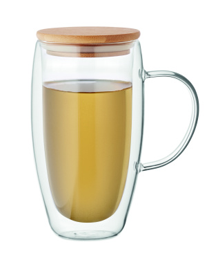 Logotrade kampanjprodukter bild: Dubbelväggig glasmugg 450 ml