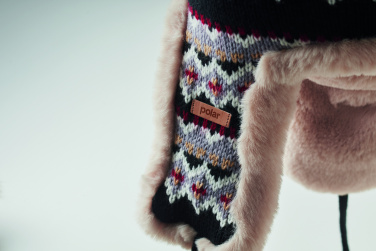 Logotrade reklamprodukter bild: Stickad mössa med öronlapp