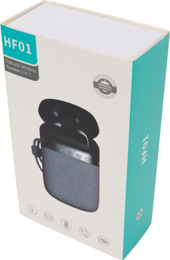 Logotrade profilreklam bild: Bluetooth-högtalare HF01 med inbyggda hörlurar 2 i 1