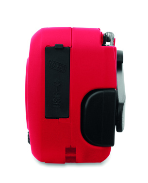 Logotrade reklamprodukter bild: Bärbar radioSOS med LED-ficklampa