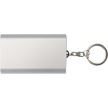 Logotrade presentreklam bild: Arcturus 2 000 mAh powerbank i återvunnet aluminium med nyckelring