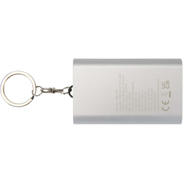 Logotrade profilprodukter bild: Arcturus 2 000 mAh powerbank i återvunnet aluminium med nyckelring