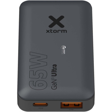 Logotrade reklamprodukter bild: Xtorm 65 W snabbladdare set med kabel och resefodral för resor